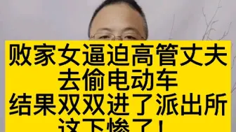 Télécharger la video: 败家女逼高管丈夫去偷电动车，结果双双进了派出所！