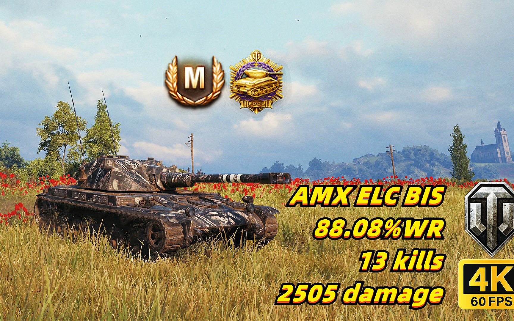 坦克世界 amx elc bis 78 88.08%胜率 13杀/2505伤 20231014