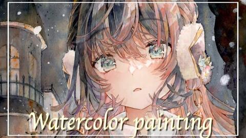 アナログイラストメイキング Watercolor Painting 透明水彩 哔哩哔哩 Bilibili