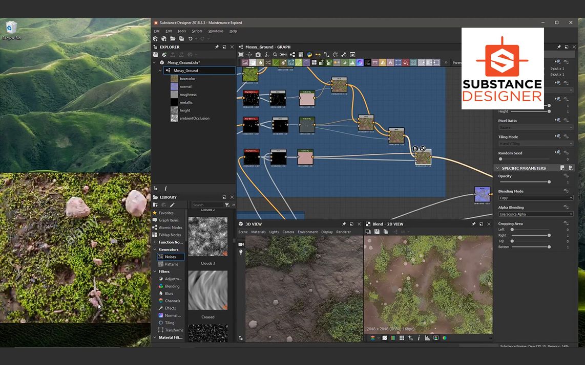 Substance Designer2019制作草地材质哔哩哔哩bilibili