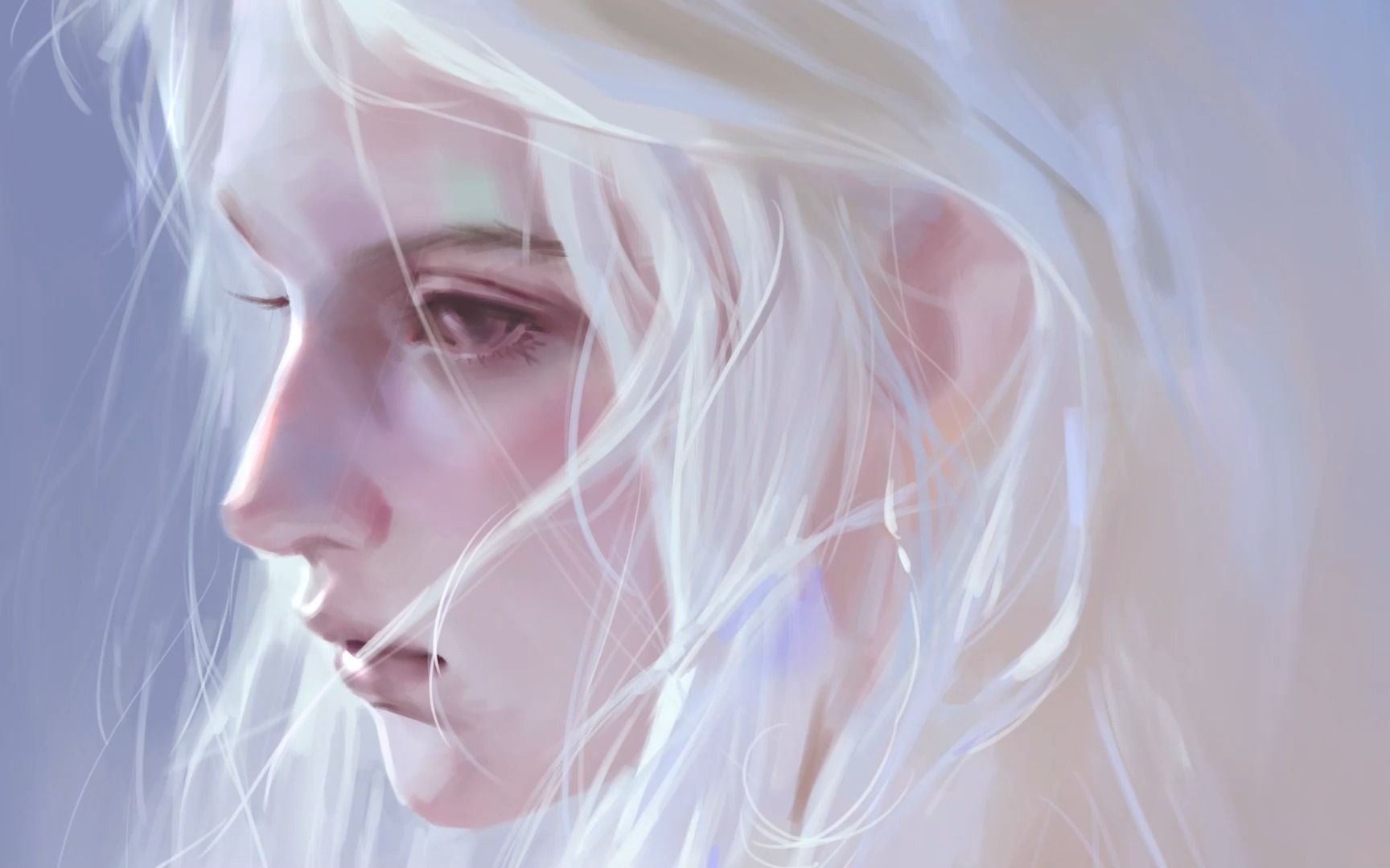 白毛控 98年插画师厚涂过程 最近想收几个徒弟教他学画画 敲"11"无偿