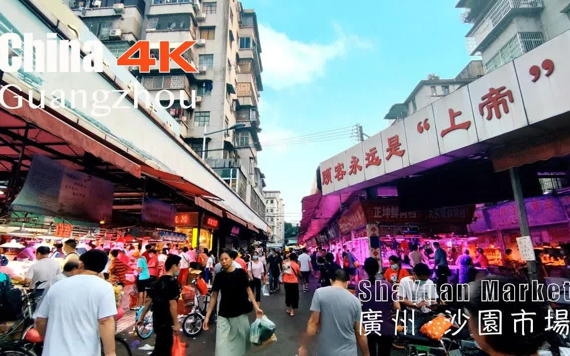 4K 广东广州 海珠区最大的菜市场 沙园市场 西华市场 漫步街景实拍 | Guangzhou Shayuan Market Walk tour 【广东美景系列】哔哩哔哩bilibili