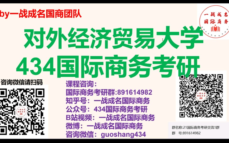 一战成名国际商务对外经济贸易大学国际商务专硕考研国商专硕院校分析择校系列必看视频哔哩哔哩bilibili