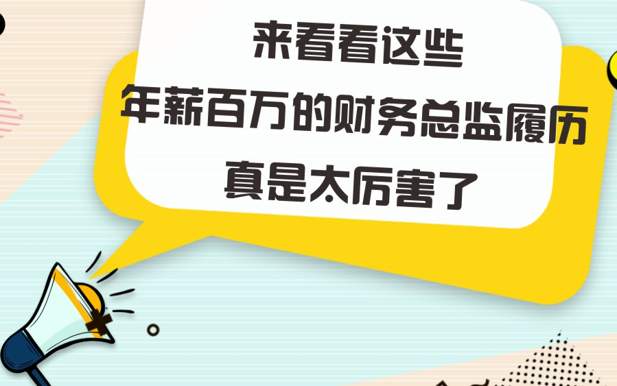 来看看这些年薪百万的财务总监履历,真是太厉害了哔哩哔哩bilibili