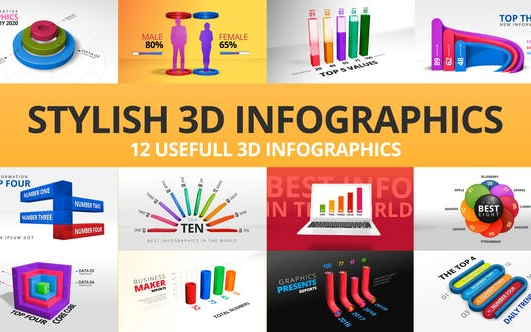 AE模板各种3D饼图立体图折线图动态仪表盘信息图表信息统计数据可视化模板公司数据统计显示视频呼吸线条追踪指引线条哔哩哔哩bilibili