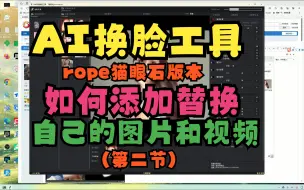 Скачать видео: AI换脸工具rope猫眼石版本如何添加替换自己的图片和视频