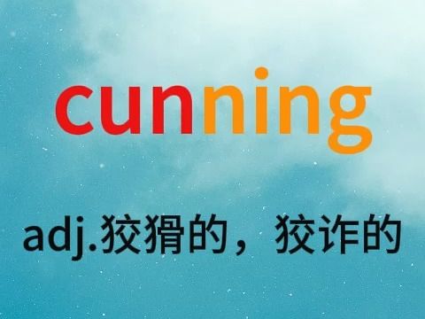 cunning|狡猾的,狡诈的|坑您哔哩哔哩bilibili