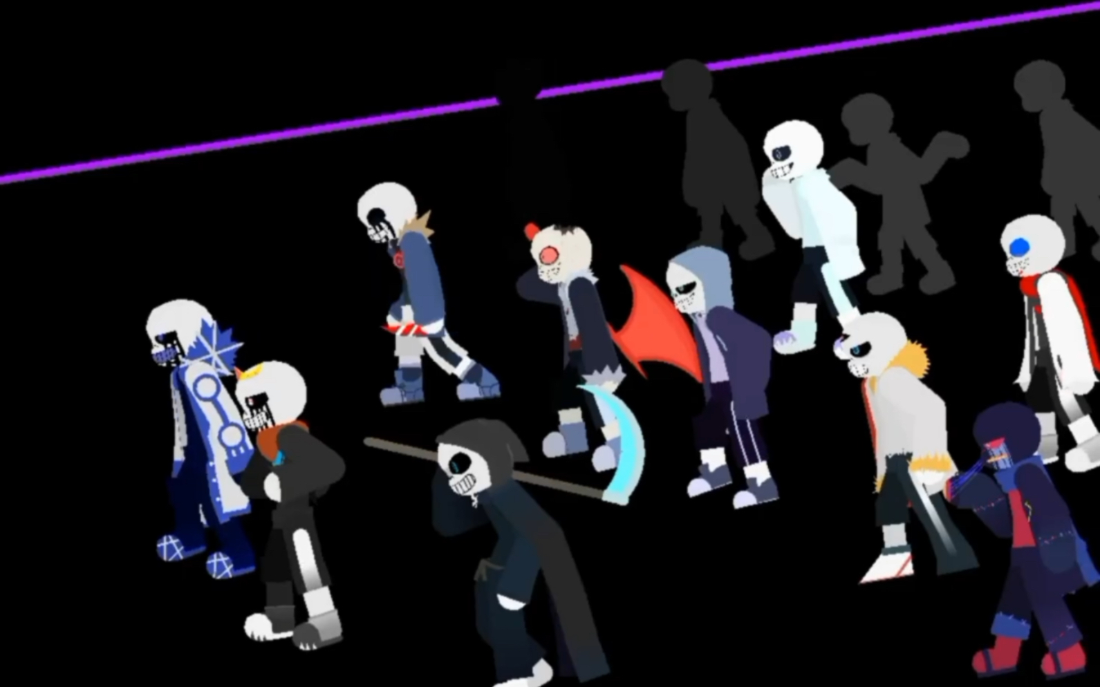 [图]【undertale动画】Mimic vs All Sans ∆（血腥微恐警告）