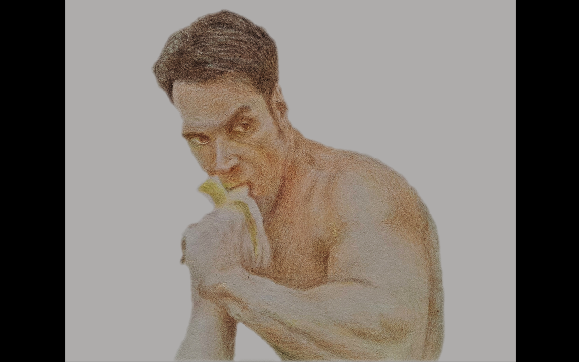 【彩铅】魔男♂食蕉