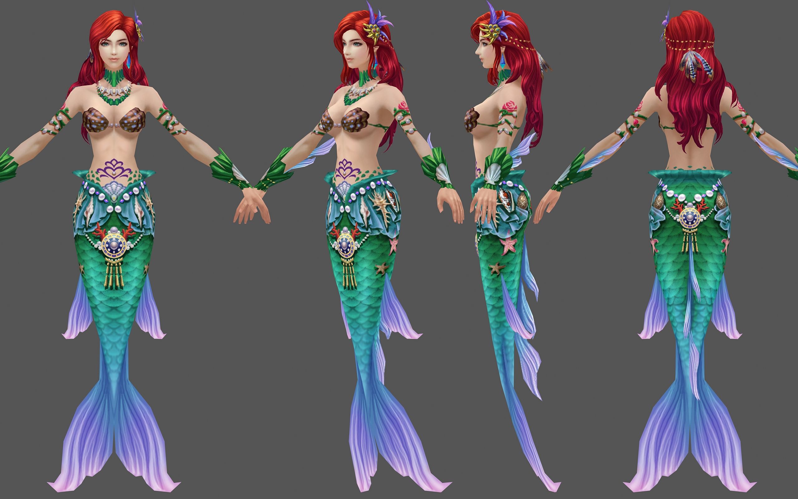 就是那种身材很好,头发很长,半人半鱼的美人鱼啊!