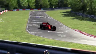 纽北5分16秒！自由视角 赛车模拟器 神力科莎～默认调校： ACR Ferrari SF90H -纽博格林北环！刷新个人最 快单圈～极限5分16~S胎、TC关闭