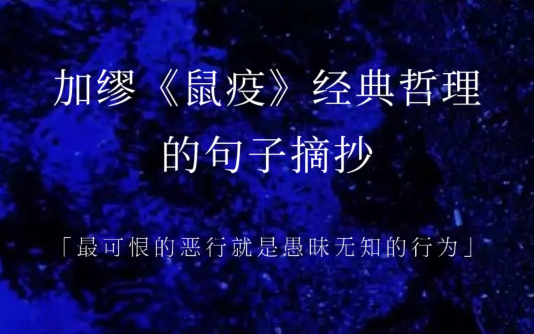 加缪《鼠疫》丨永恒之光照亮通往解脱痛苦的朦胧的道路哔哩哔哩bilibili