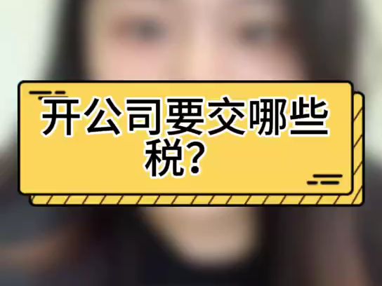 开公司要交哪些税?哔哩哔哩bilibili