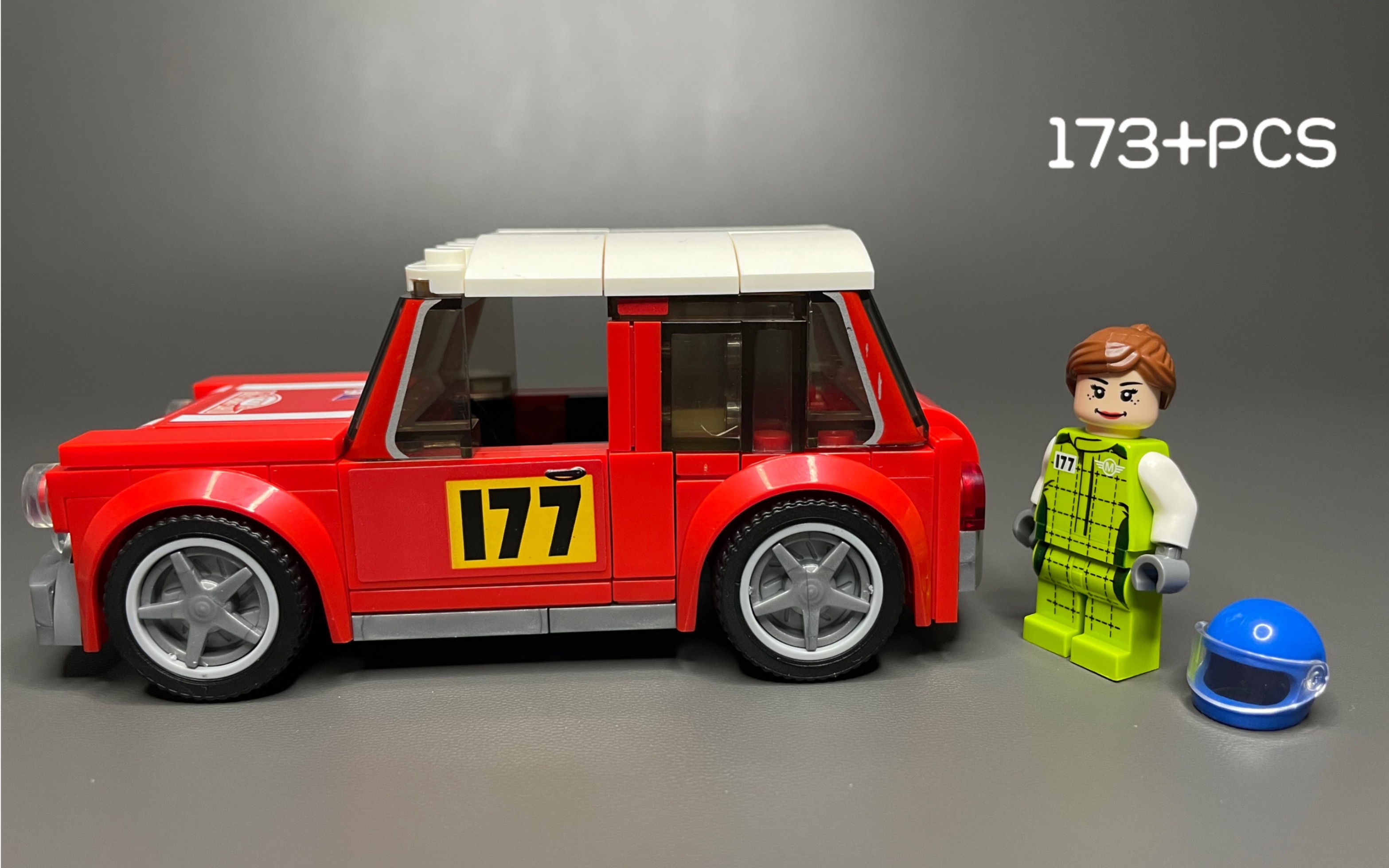 用173颗乐高制作红色小赛车