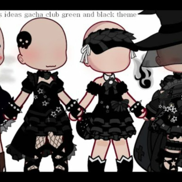 🍀]aesthetic outfits ideas [🍀]gacha club[🍀] black theme [🍀] 