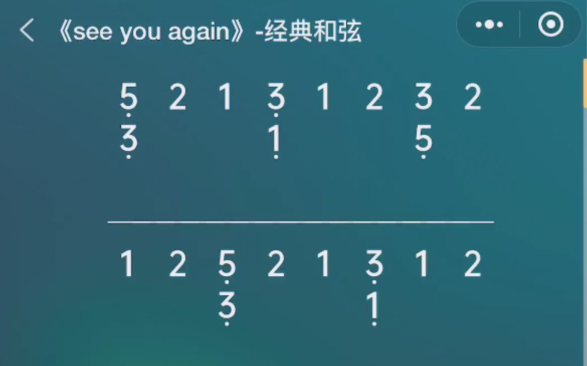 【光遇】see you again 乐谱演示 by 随风飘飞