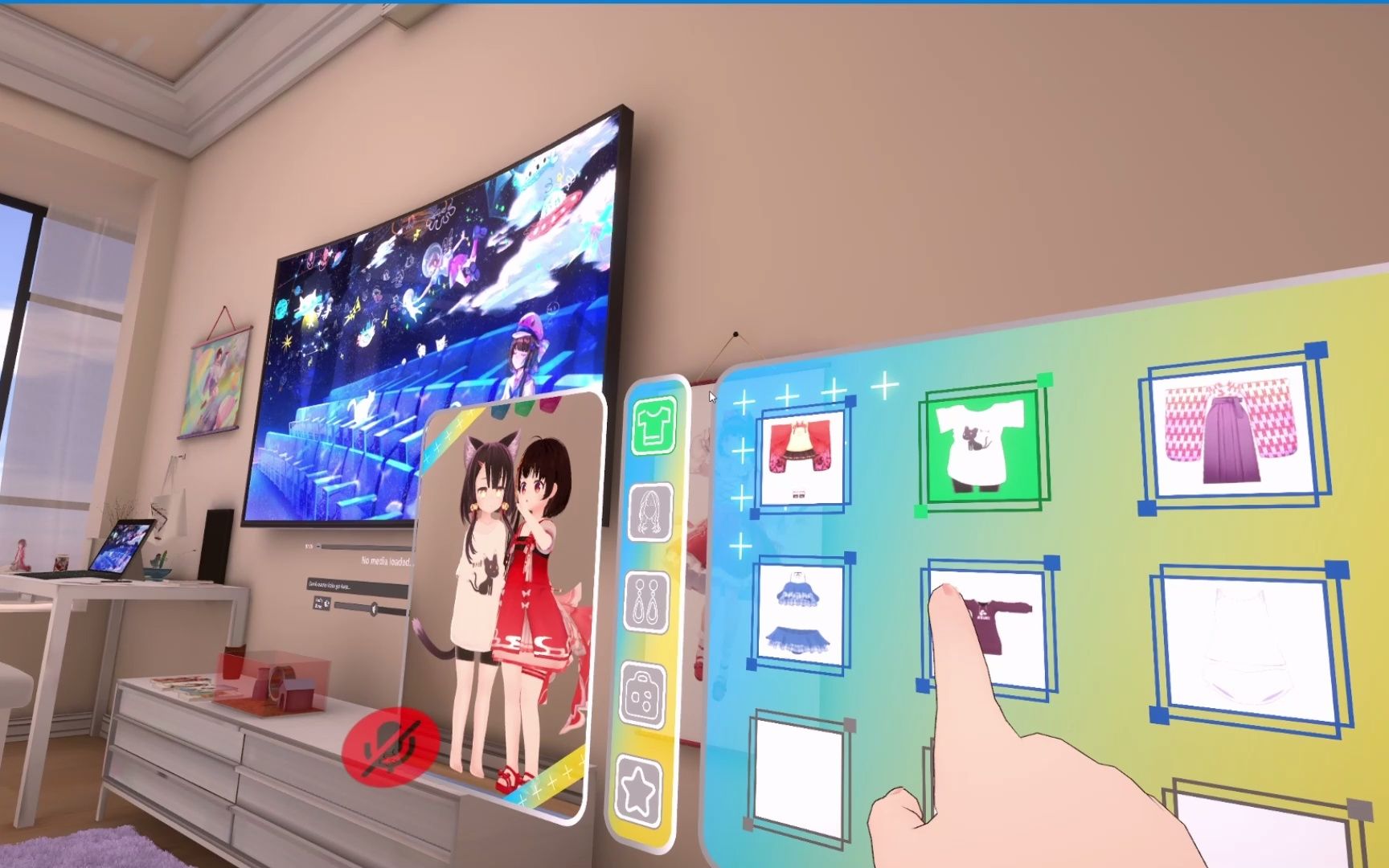 【VRChat随身衣柜】好友互动功能演示网络游戏热门视频