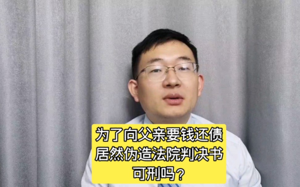 为了向父亲要钱还债,居然伪造法院判决书,可刑吗?哔哩哔哩bilibili