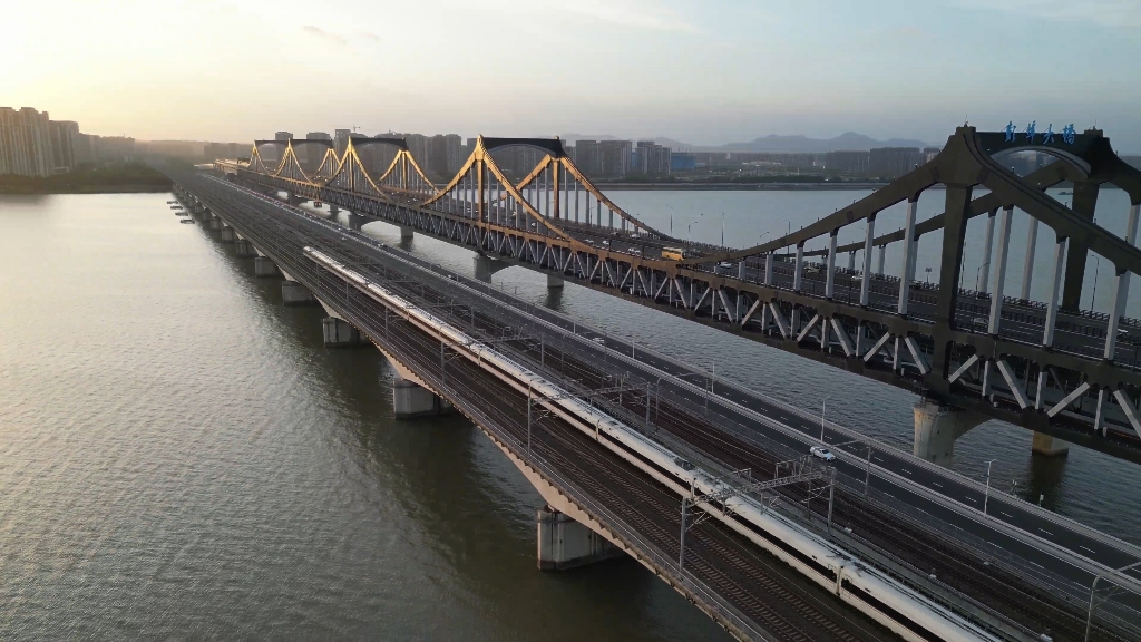 无人机拍杭州高铁蚌埠大桥航拍