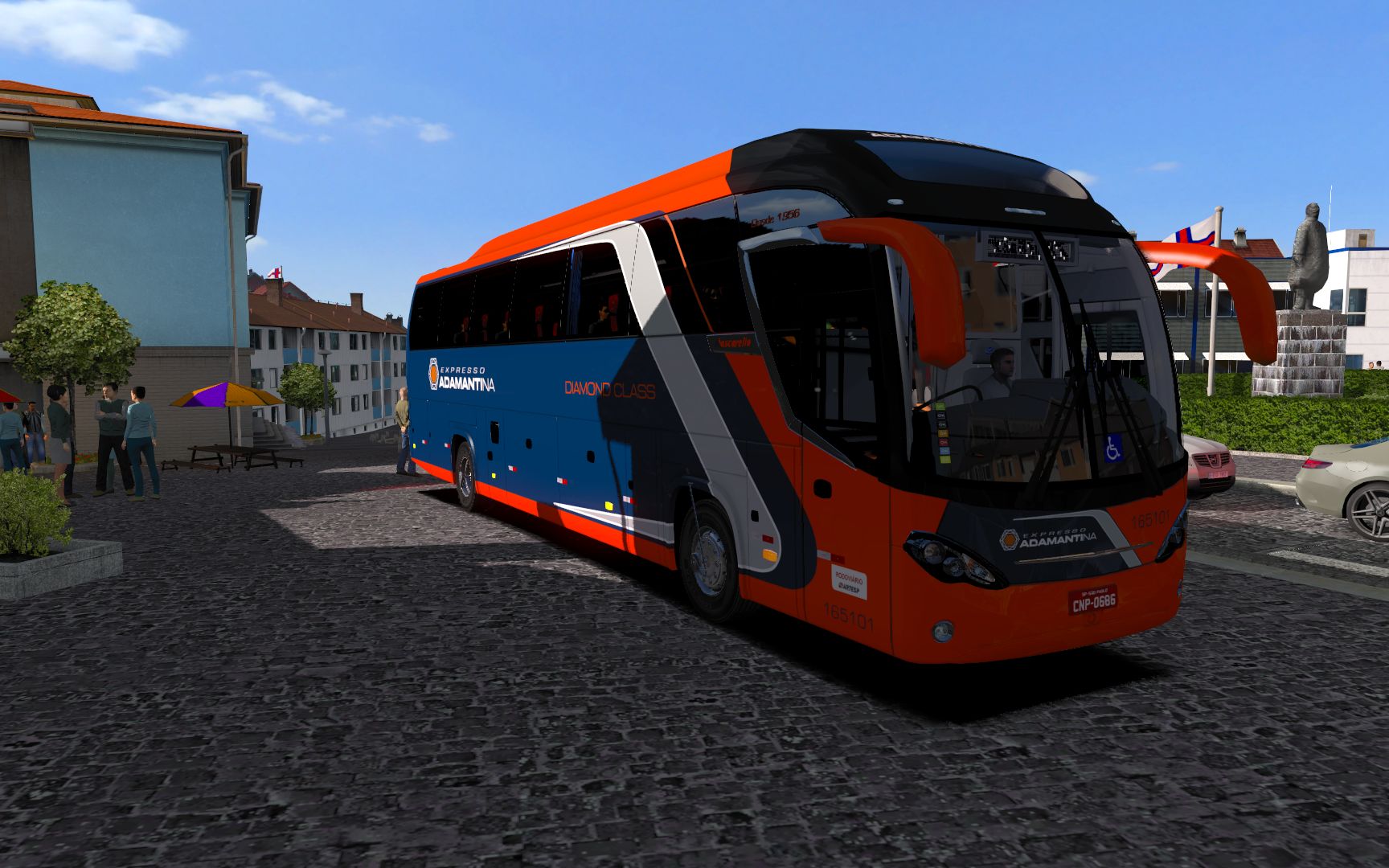 欧洲卡车模拟2驾驶奔驰大巴法罗群岛-冰岛promods2.45