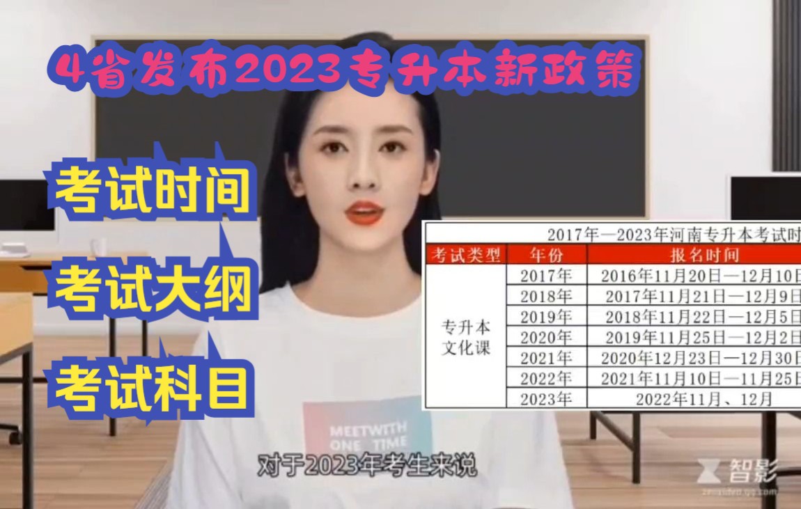 4个省发布2023年专升本新政策,涉及考试时间、范围、专业、科目哔哩哔哩bilibili