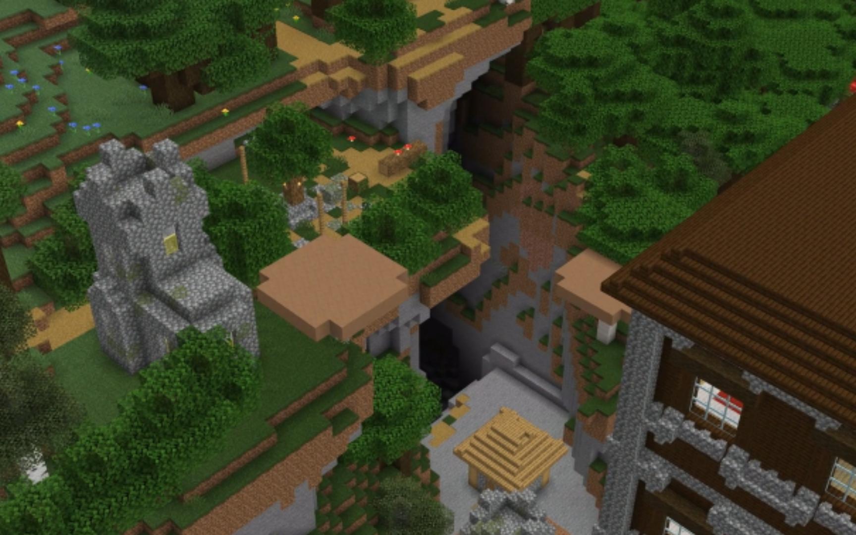 我的世界基岩版种子01:主世界的"下界",林地府邸,村庄,繁茂洞穴