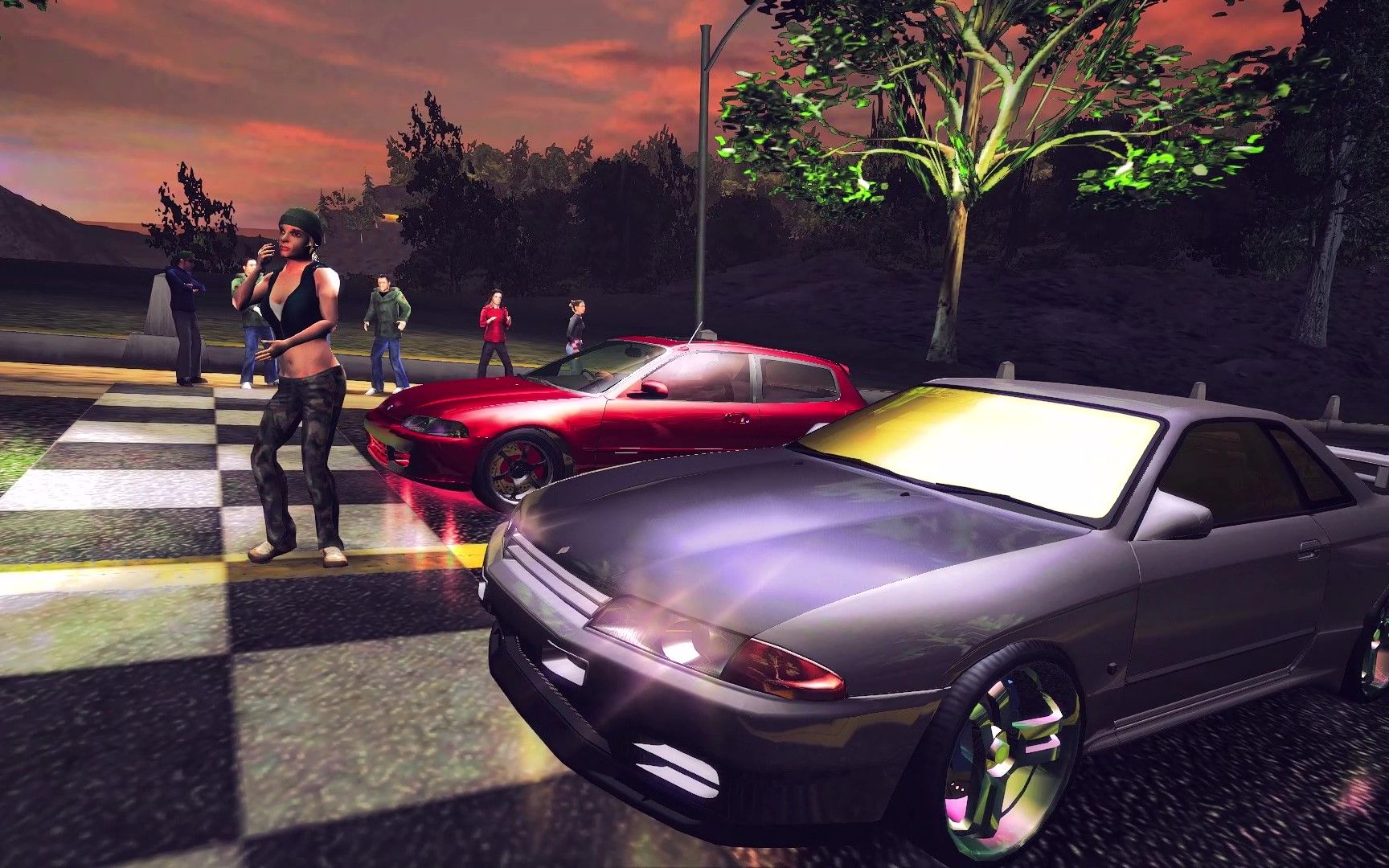 【极品飞车8高清重制】庄司慎吾幹中里毅 eg6 vs r32 下坡