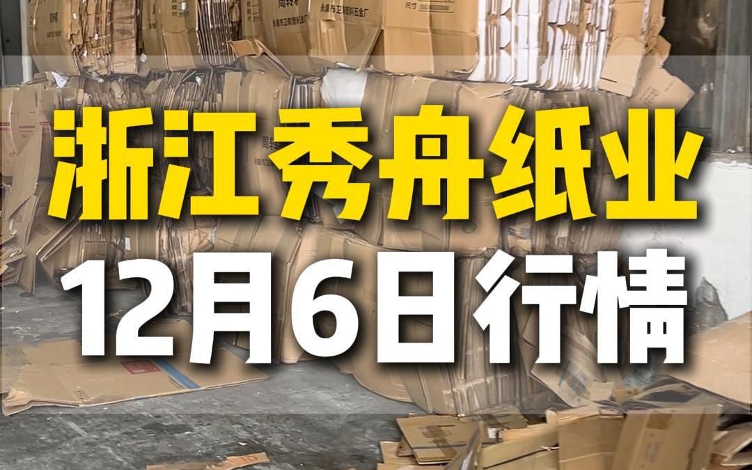 12月6日浙江嘉兴秀舟纸业今日行情参考哔哩哔哩bilibili