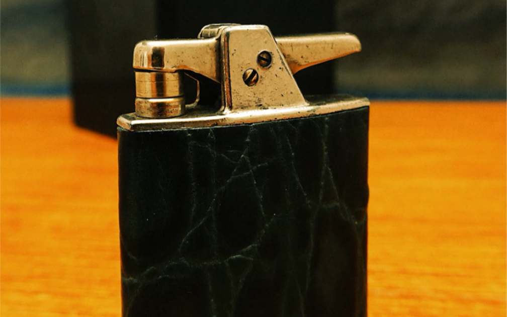 机头设计非常特别的一款古董打火机美国knapp克纳普半自动古董打火机