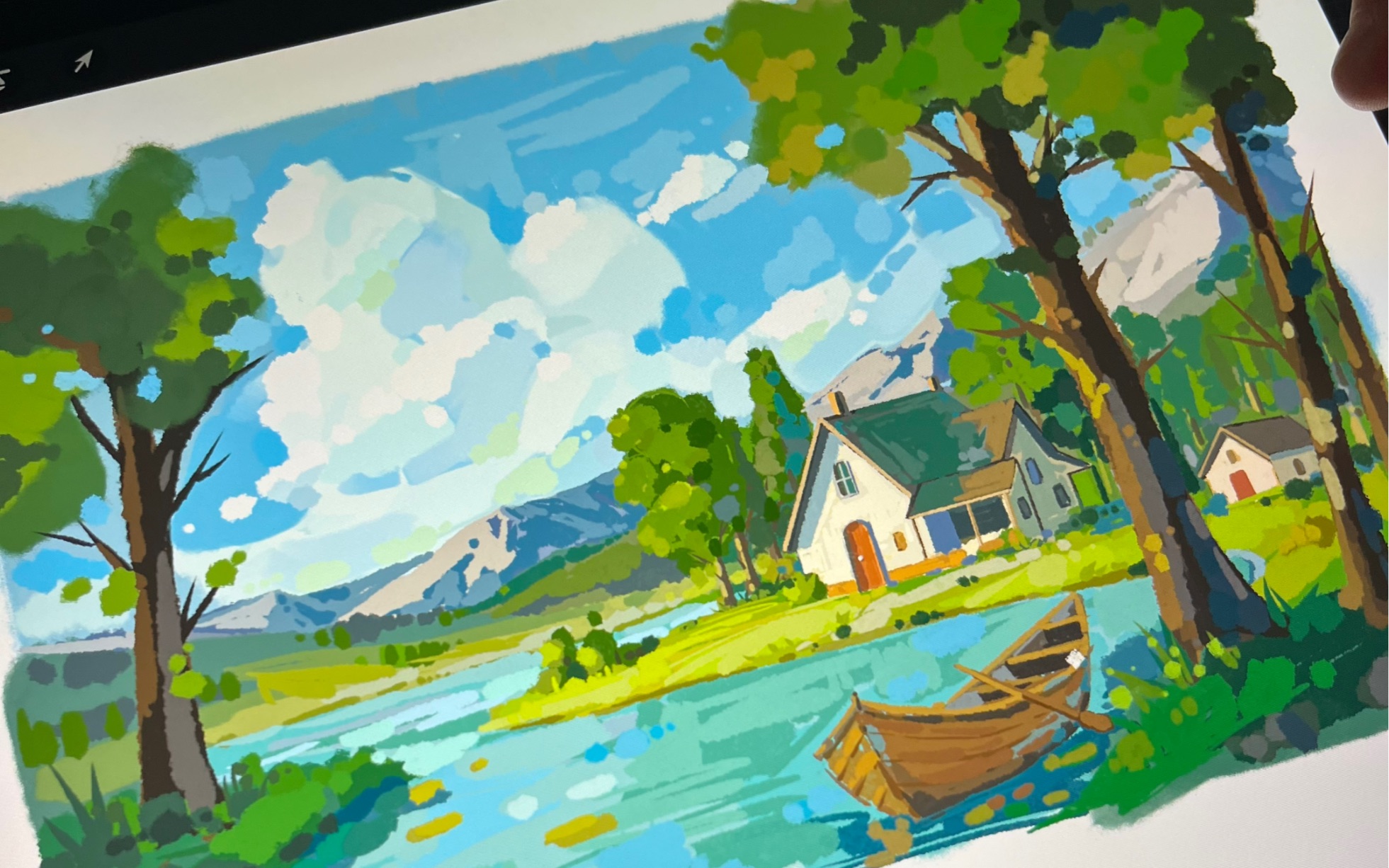 ipad风景速涂 绘画过程