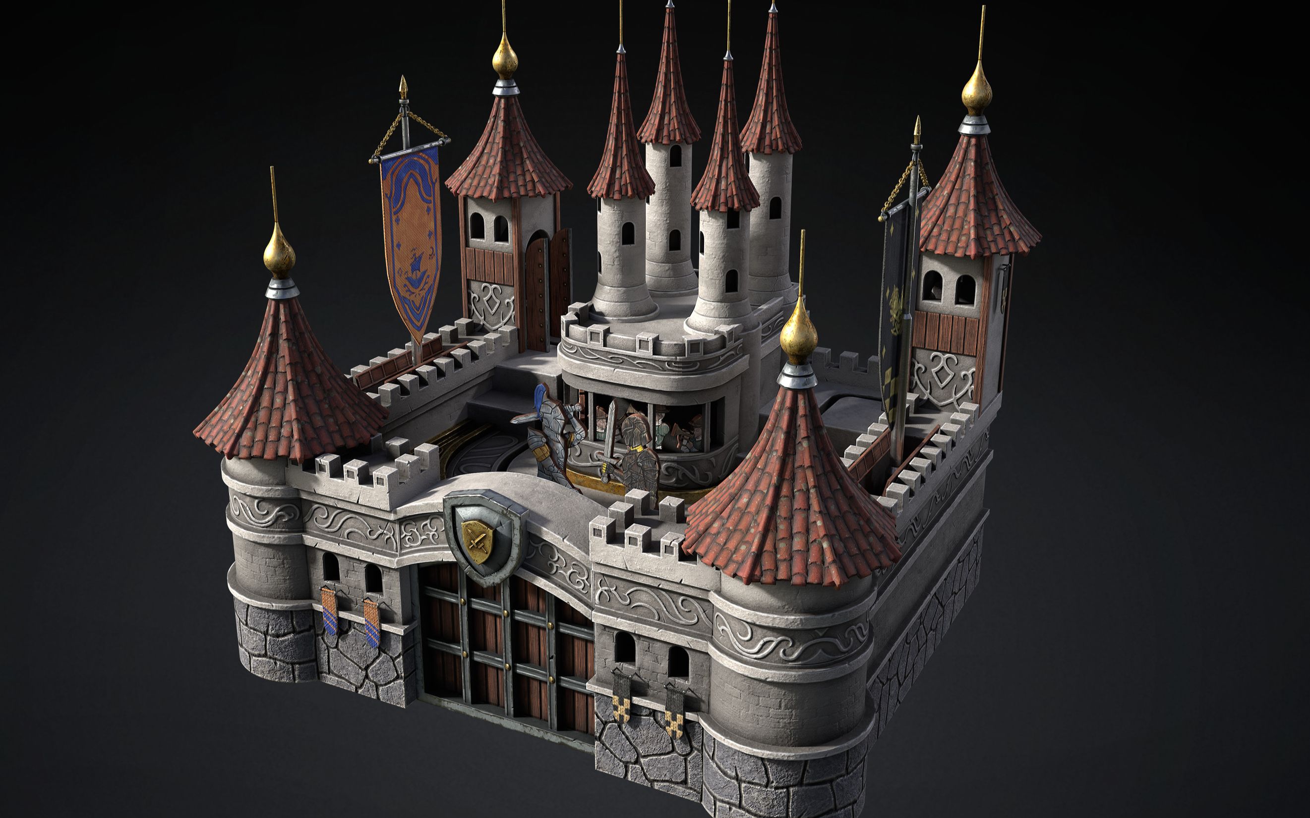 3dmax场景建模,max制作城堡可真难为情!