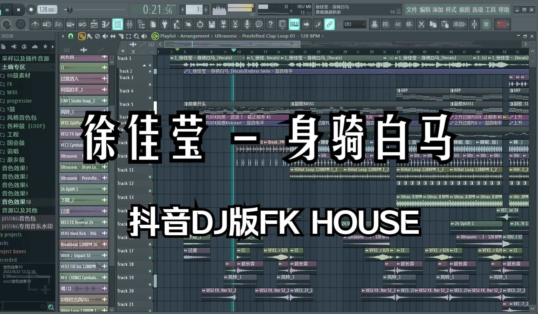 [图]{抖音BGM系列} 徐佳莹 - 身骑白马 DJ版 （FK HOUSE音乐工程展示）