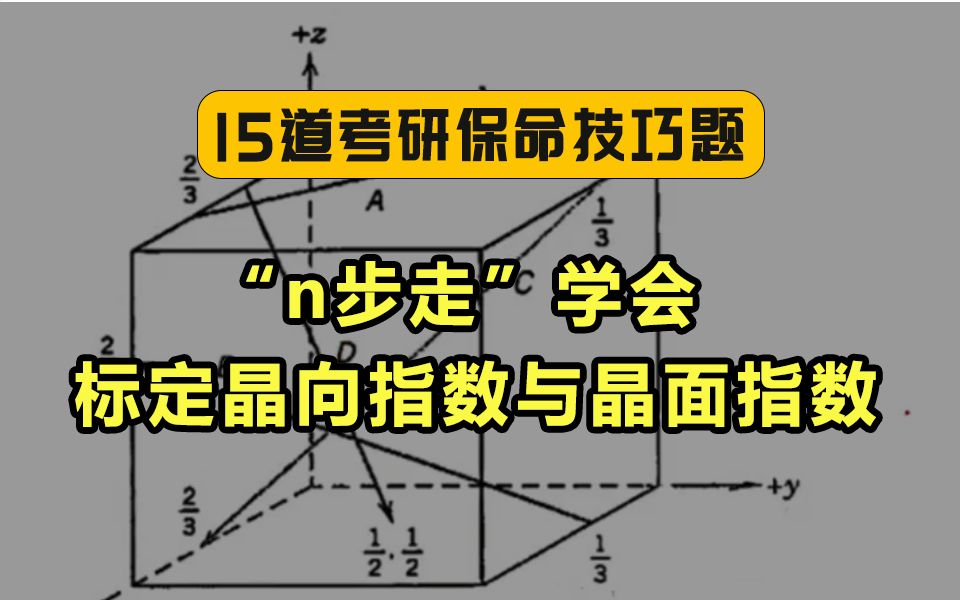 [图]【15道考研保命技巧题】之一：“n步走”学会标定晶向指数与晶面指数 材料科学基础