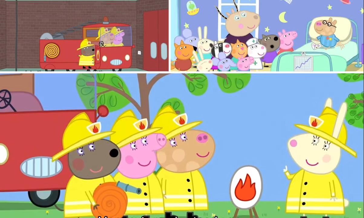 Peppa Pig小猪佩奇英文原版 先去参观消防局,再来看望住院的朋友 !(每日更新)哔哩哔哩bilibili