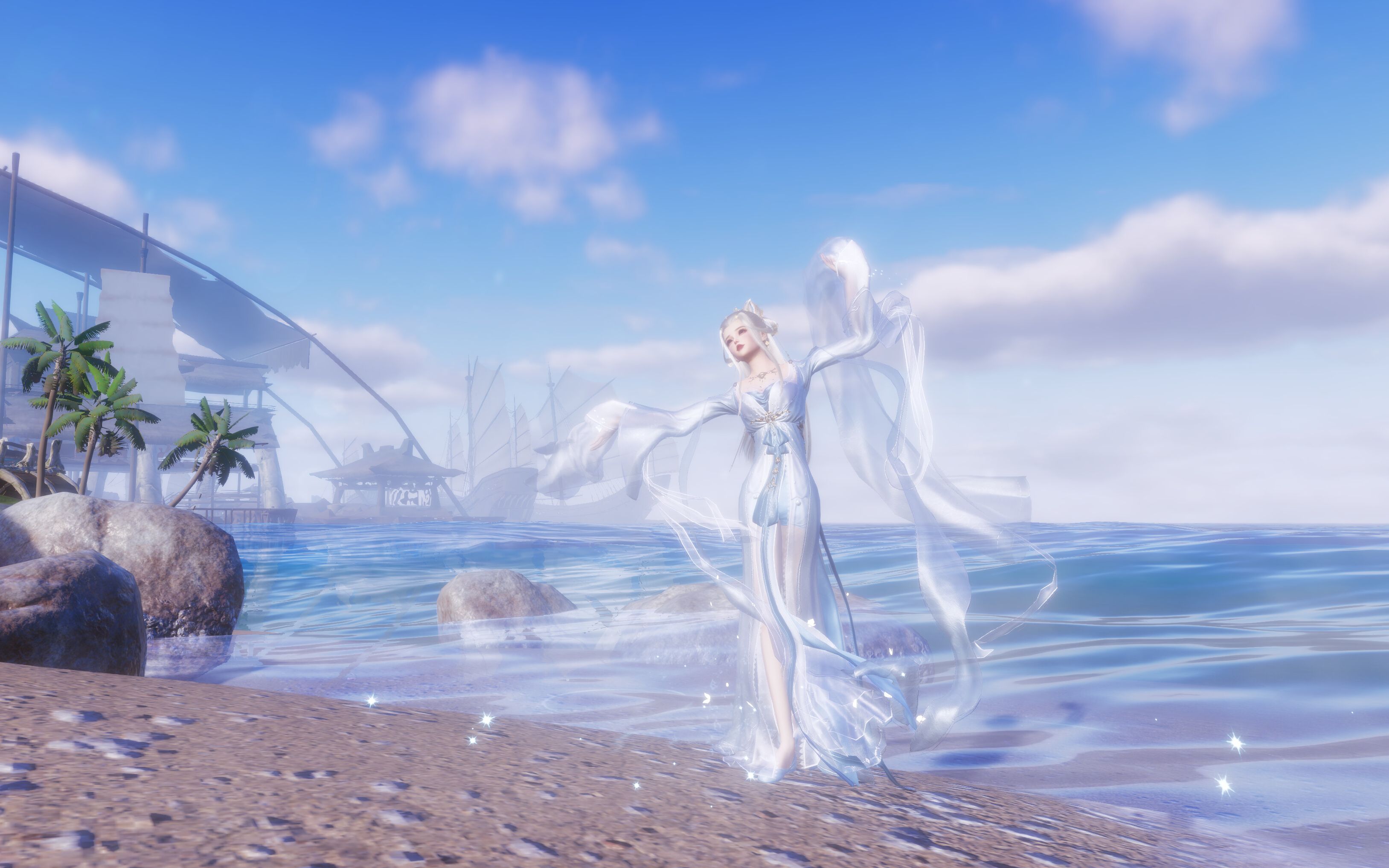 【剑网3】素袖清波·照粼 揽诸·绿·灰 成女实装