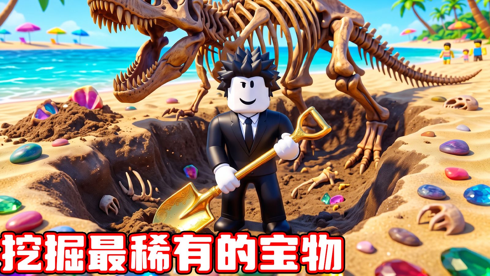 我要在沙滩中挖到最稀有的宝物！ROBLOX