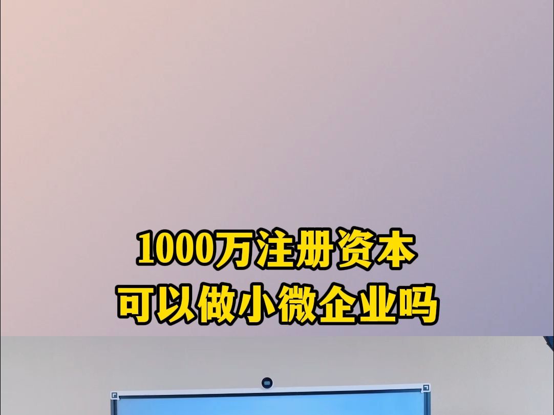 1000万注册资本可以做小微企业吗哔哩哔哩bilibili