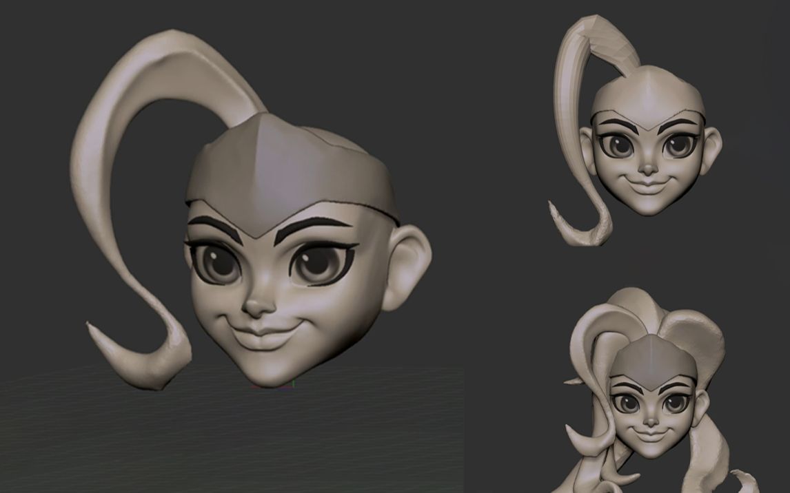 【zbrush人物建模】神奇女侠头型雕刻,zbrush角色建模