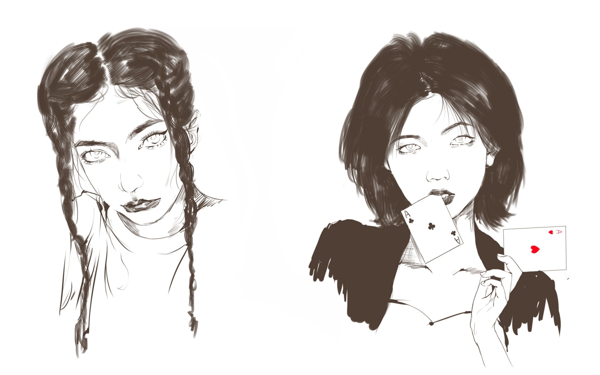 【板绘】3分钟飒姐姐头像速写练习!