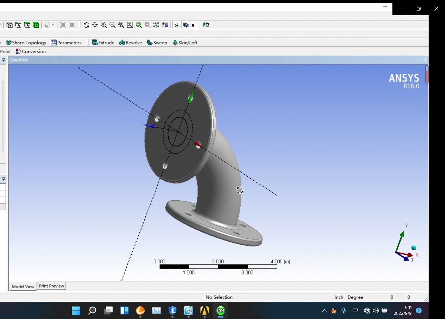 【ansys】 畫彎曲管道----打孔