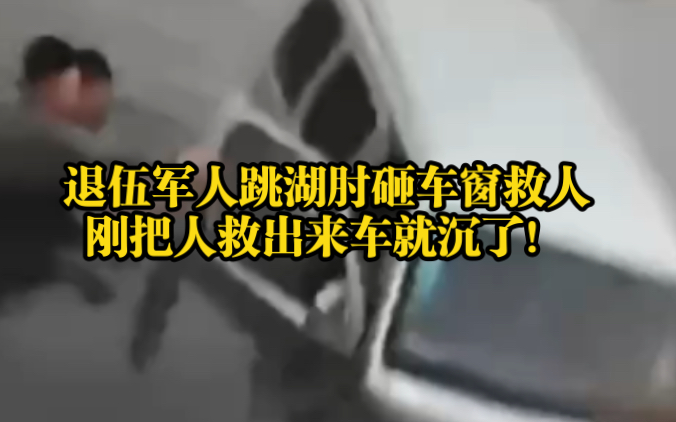 1月5日,河南商丘退伍军人跳湖肘砸车窗救人 :刚把人救出来车就沉了!哔哩哔哩bilibili