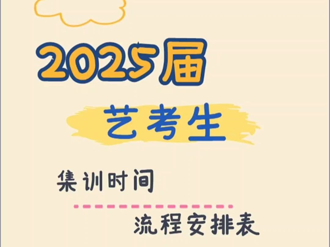 2025届艺考生集训时间、流程安排表哔哩哔哩bilibili