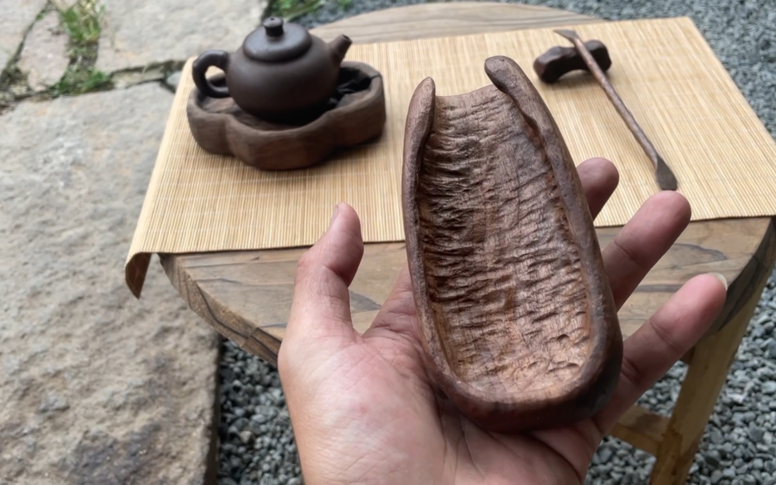 黑胡桃木茶则 原木手作diy茶器 工夫茶具