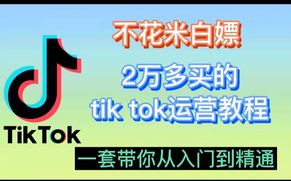 Tiktok付费教程 告别付费全靠白嫖 TikTok大佬录制 零基础TikTok 运营教程 亲测有效 可能是全网最详细教程 亲测有效哔哩哔哩bilibili