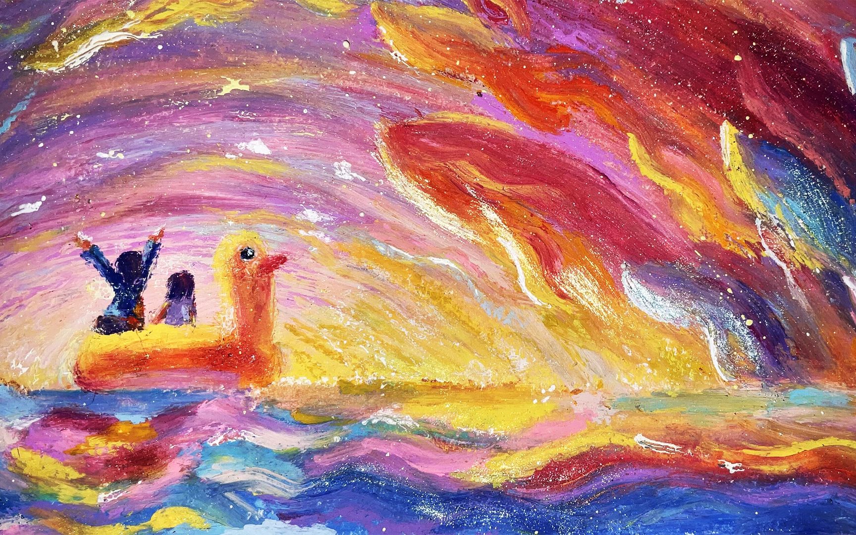 "希望你今后的每一次笑,都是真心的"【油画棒/深海】