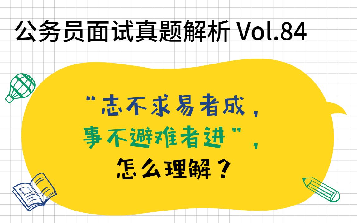 Vol84——2021年3月22日国考海关丨“志不求易者成,事不避难者进”,怎么理解?哔哩哔哩bilibili