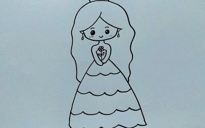 可爱的简笔画 小公主图片