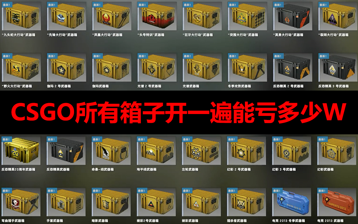 【CSGO】所有武器箱开一遍能亏多少钱???电子竞技热门视频