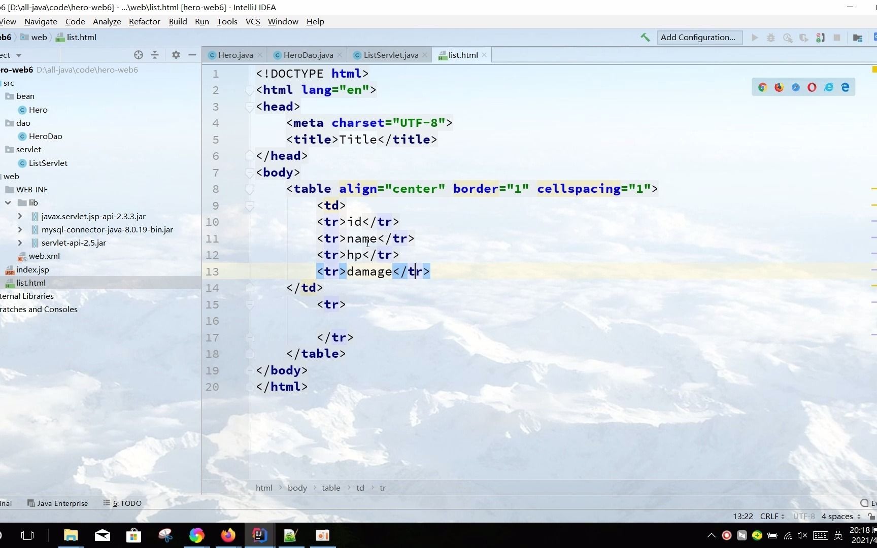 使用IDEA完成java web小项目,手打how2j学习网站里的Servlet里crud部分,实现简单的增删改查.哔哩哔哩bilibili