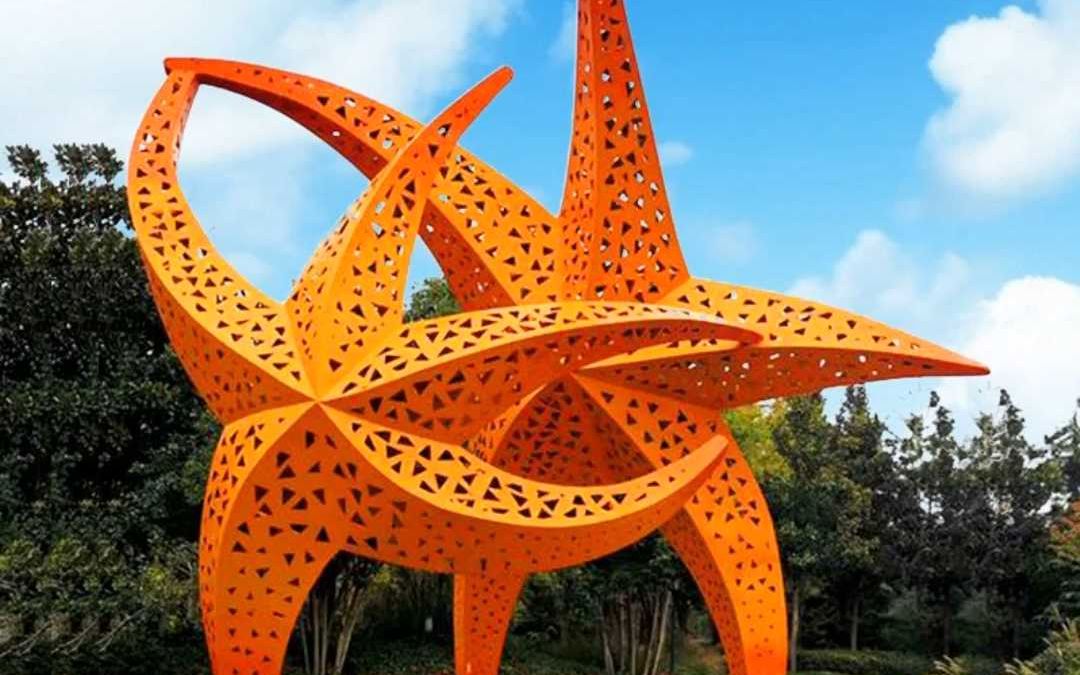 户外大型异形海星不锈钢创意雕塑摆件制作工厂
